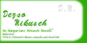 dezso mikusch business card